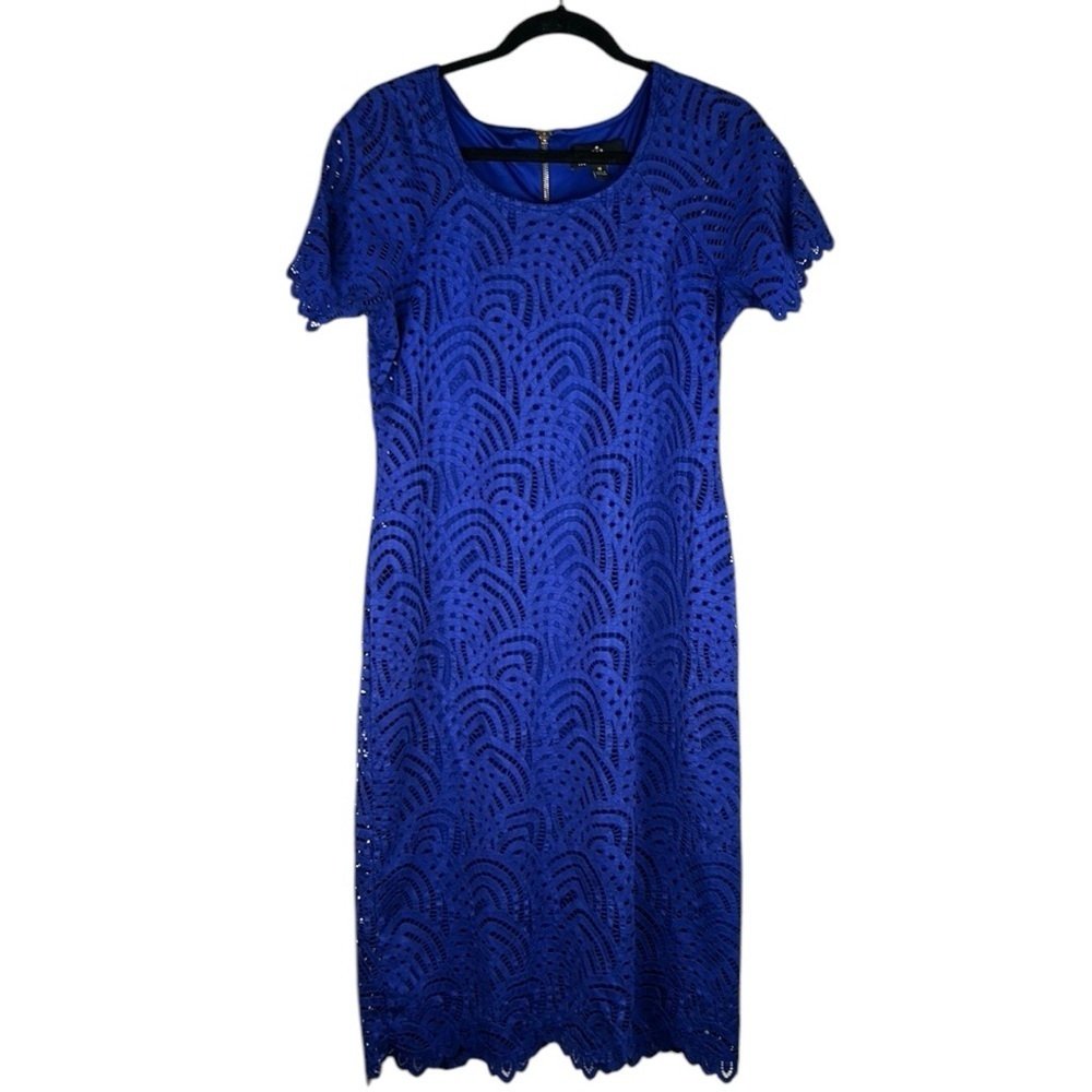 Ronni Nicole Cobalt Blue Lace Classic Special Occasion Cocktail Dress Size 10